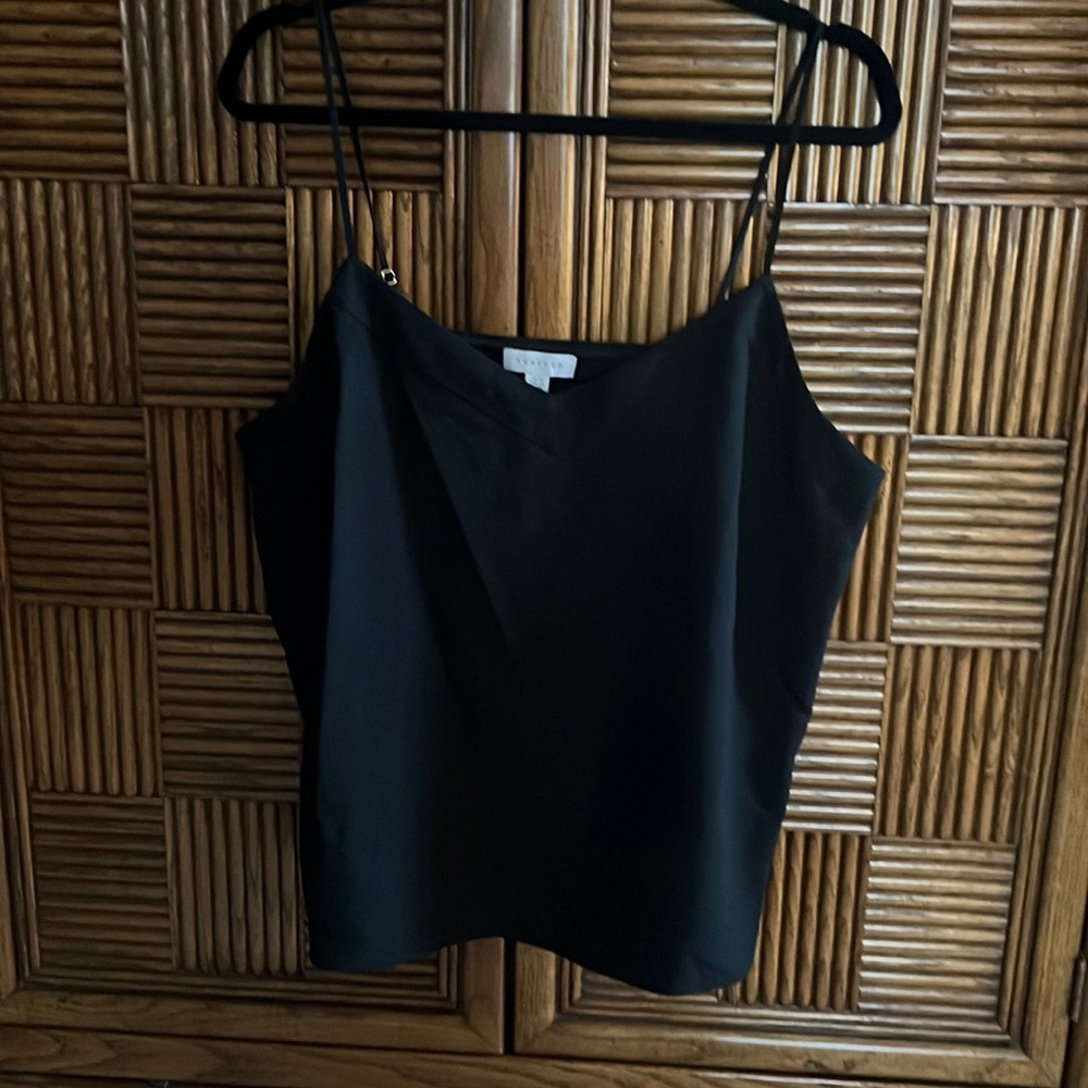 Top Shop Black spaghetti strap dressy tank size Large NWT